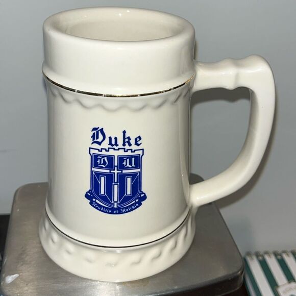 Duke University Blue Devils vintage made USA Mug NCAA Ceramic gold edging retro - Picture 1 of 2